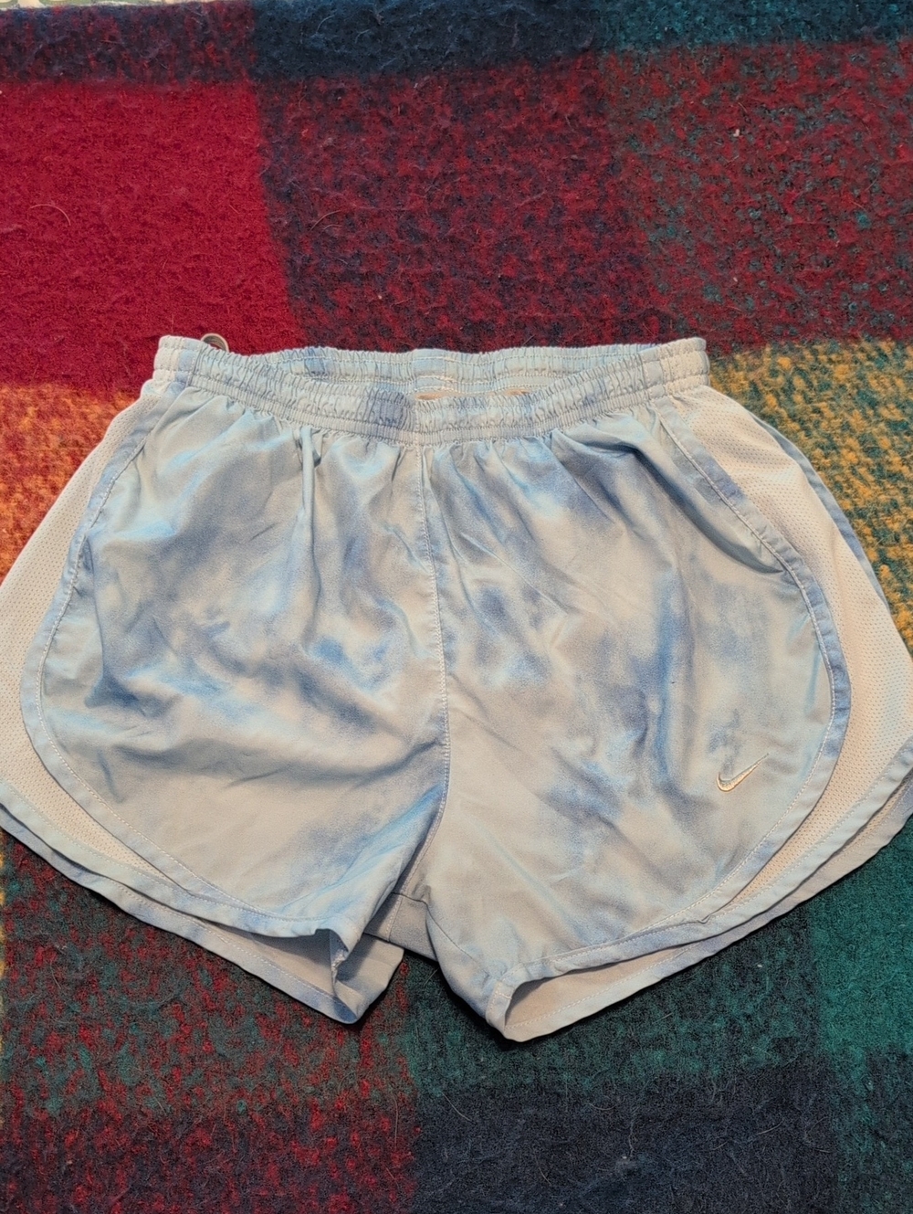 Nike Women’s Light Blue Tie-Dye Athletic Shorts